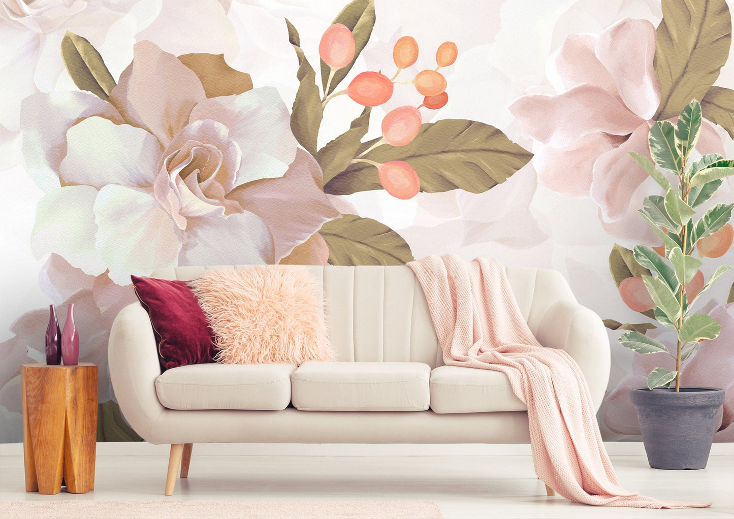 Pink Blossom Mural