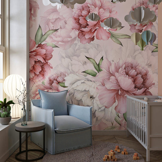 Pinky Peony Mural