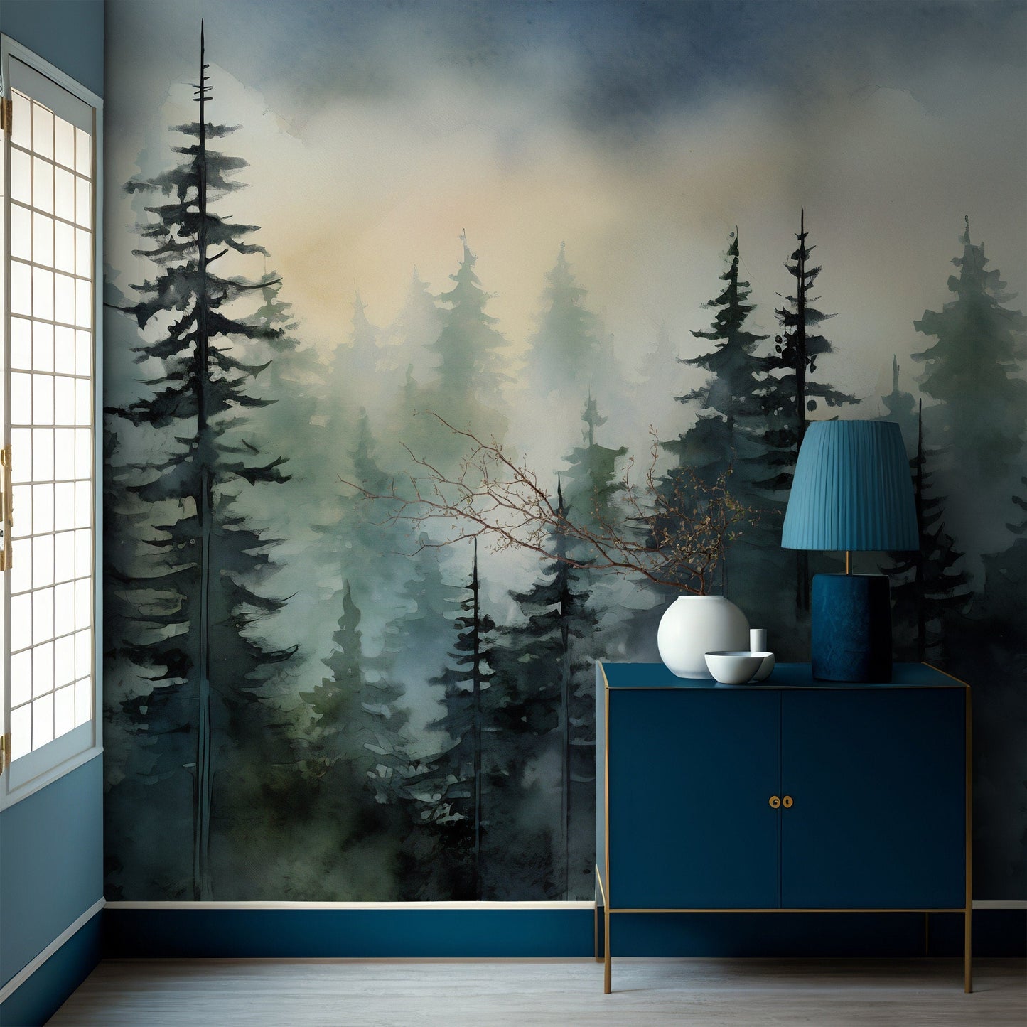 Foggy Forest Mural