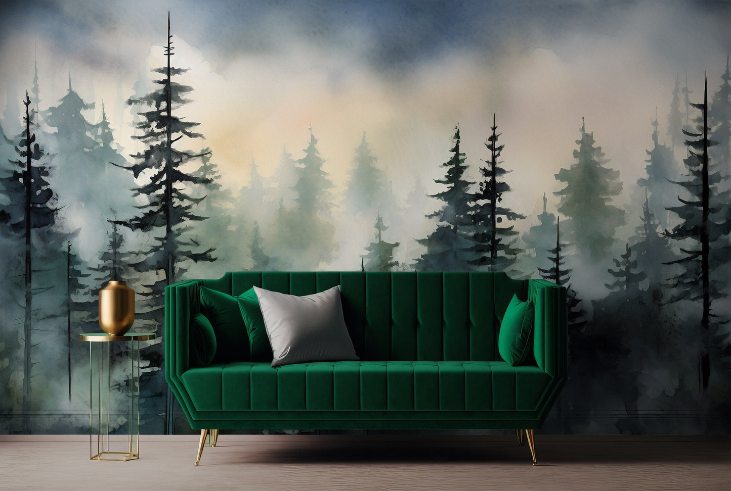 Foggy Forest Mural