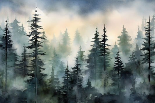 Foggy Forest Mural