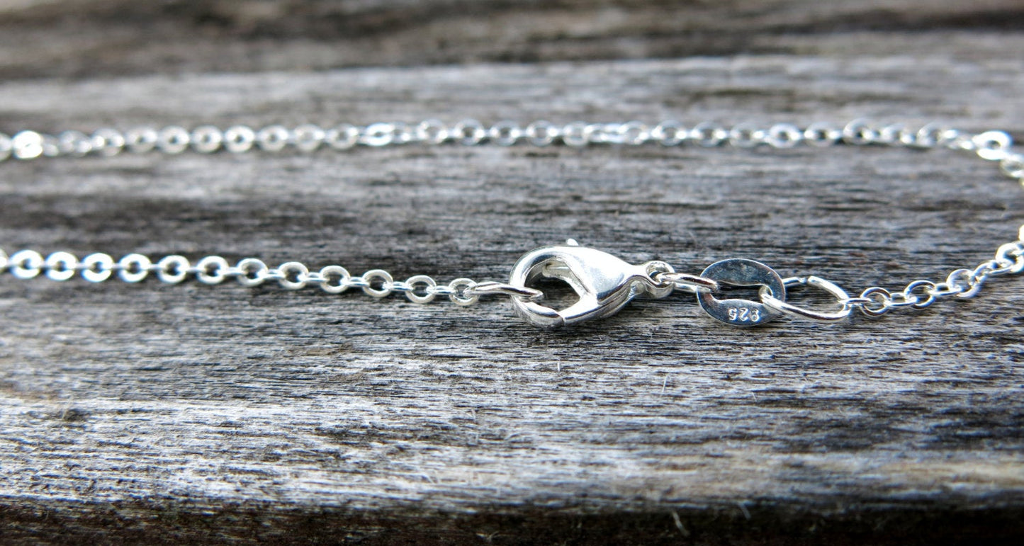 18" - 925 Sterling Silver Filled Necklace Chain - Dainty Fine - 18" - 18 Inch - Lobster Claw Clasp - .925 Stamped - Cable Chain - Silver fill
