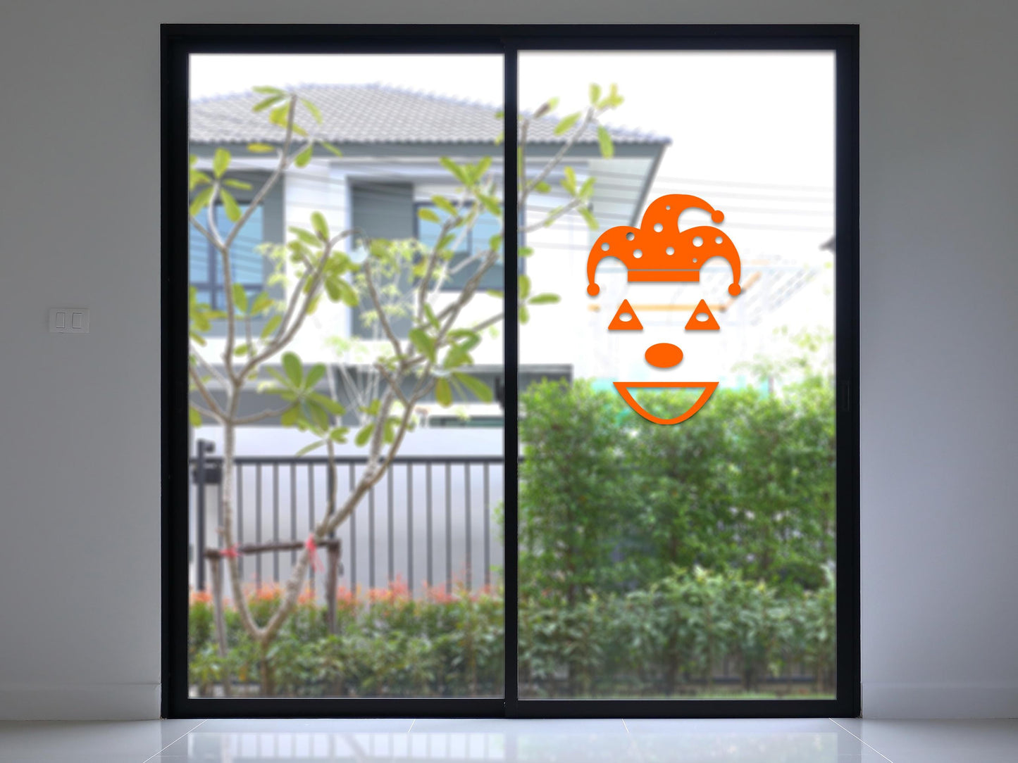 Halloween Jester Face Window Sticker Kit | Vinyl Decal