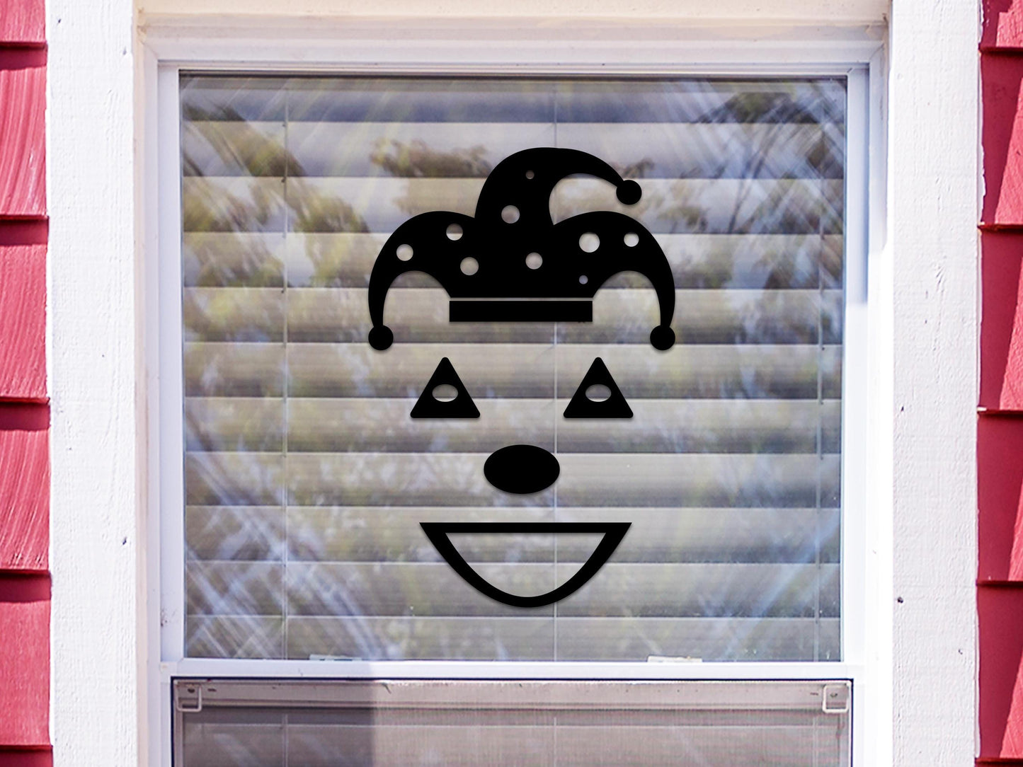 Halloween Jester Face Window Sticker Kit | Vinyl Decal