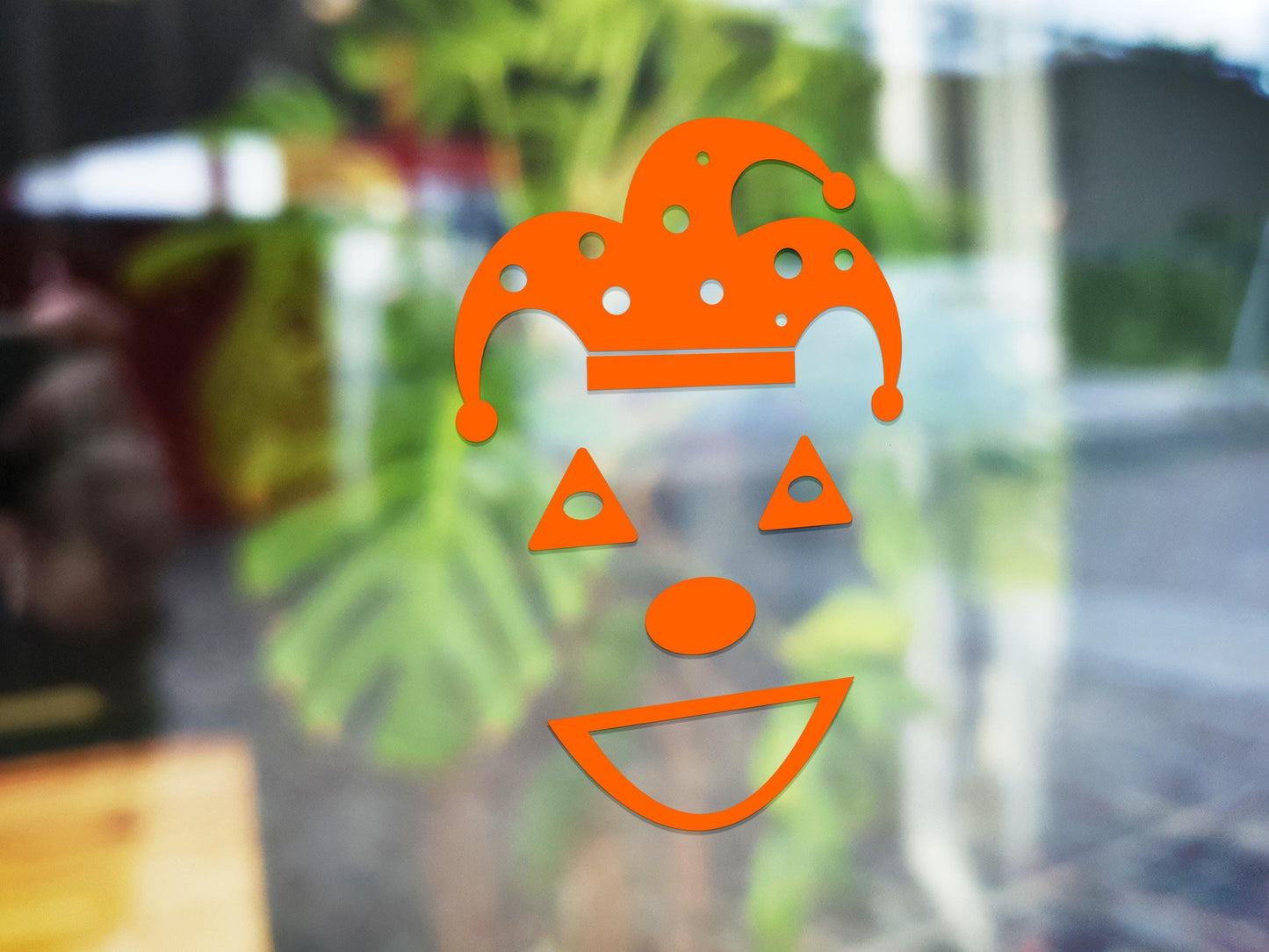 Halloween Jester Face Window Sticker Kit | Vinyl Decal