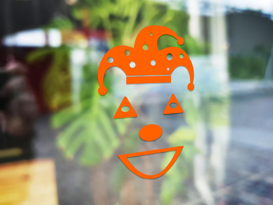 Halloween Jester Face Window Sticker Kit | Vinyl Decal