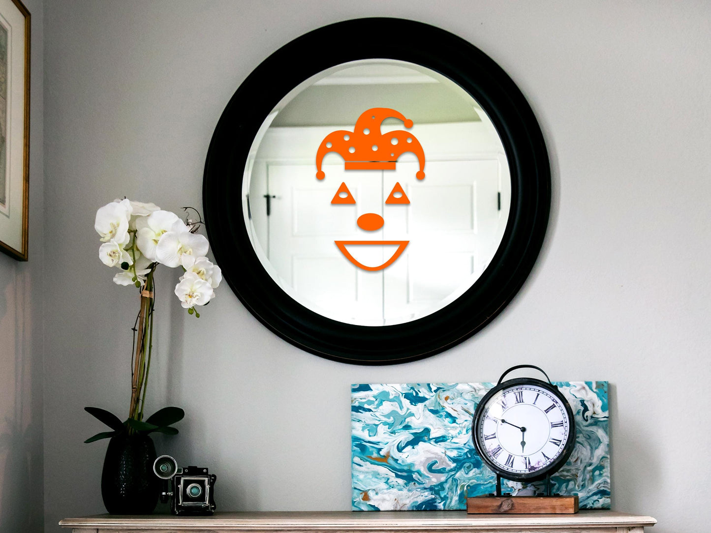 Halloween Jester Face Window Sticker Kit | Vinyl Decal