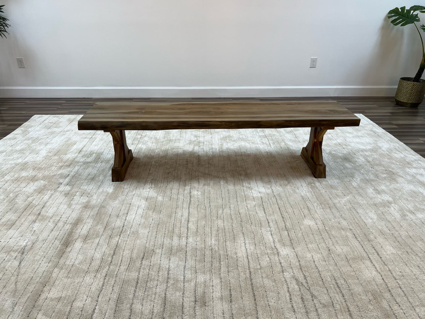 Pinilla Teak Live Edge Dining Bench - Natural