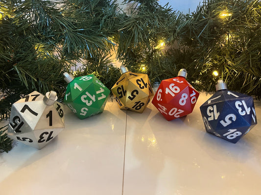 PREORDER Christmas Ornament - D20 Oversized Dice | Availably in Several Colors