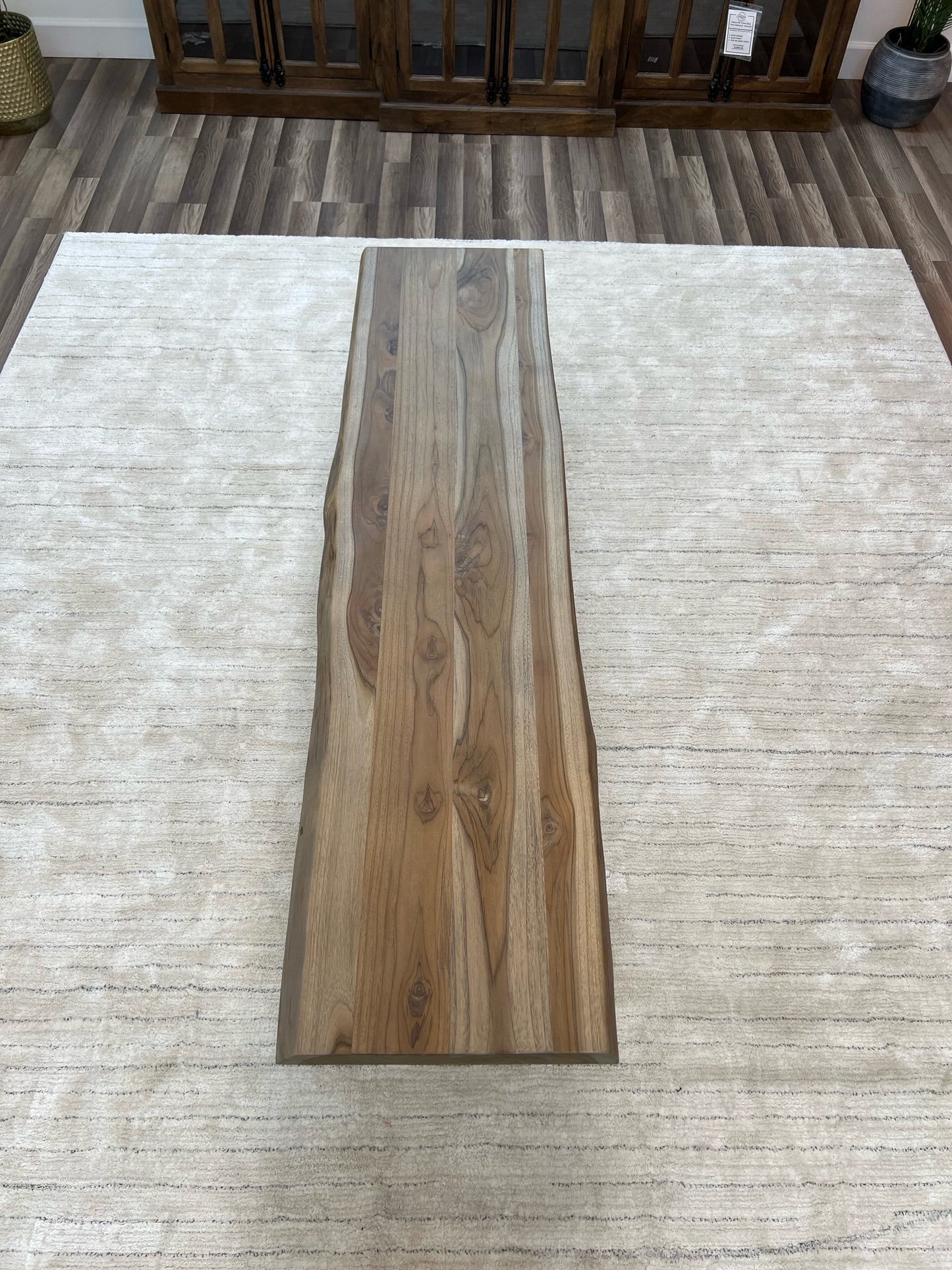 Pinilla Teak Live Edge Dining Bench - Natural