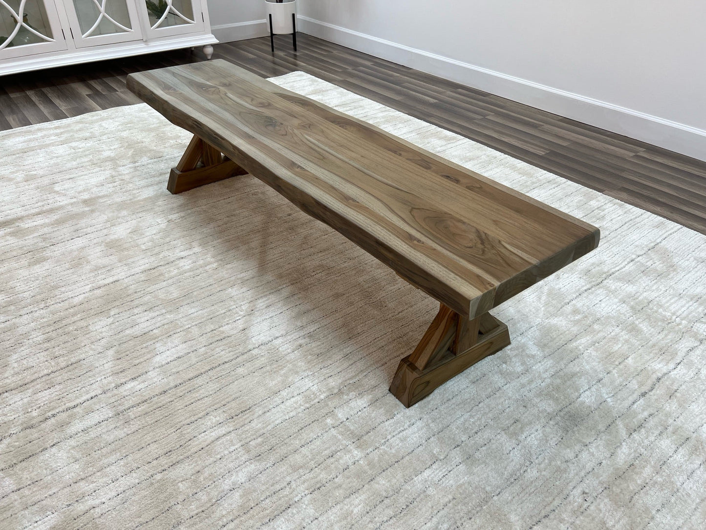 Pinilla Teak Live Edge Dining Bench - Natural