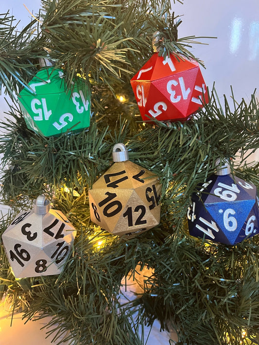 PREORDER Christmas Ornament - D20 Oversized Dice | Availably in Several Colors