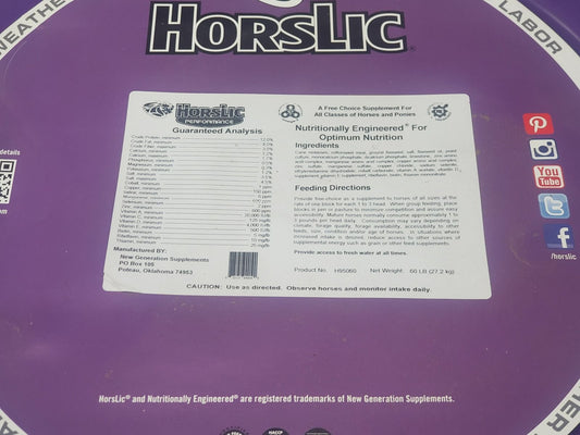 Horslic Performance Supplement 60# Tub