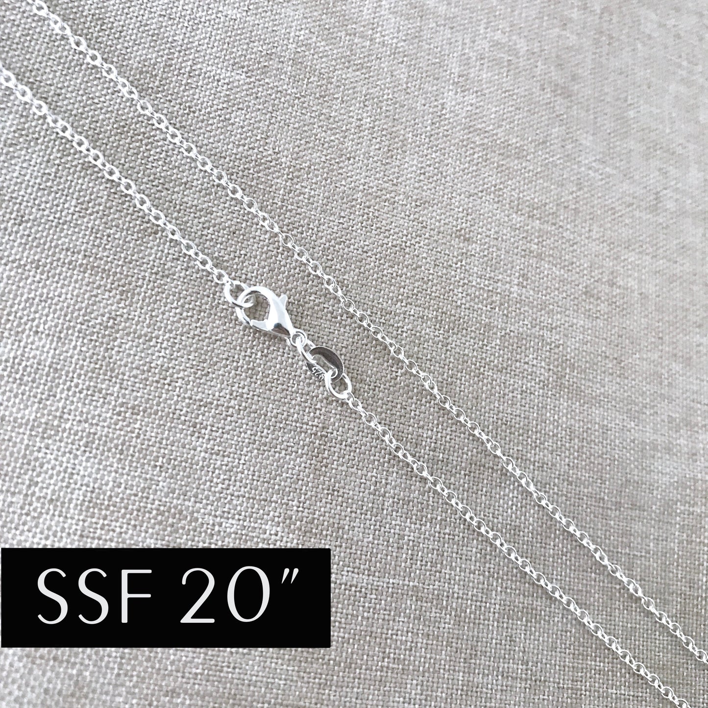 20" - 925 Sterling Silver Filled Necklace Chain - Dainty Fine - 20" - 20 Inch - Lobster Claw Clasp - .925 Stamped - Cable Chain