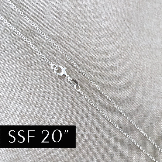 20" - 925 Sterling Silver Filled Necklace Chain - Dainty Fine - 20" - 20 Inch - Lobster Claw Clasp - .925 Stamped - Cable Chain