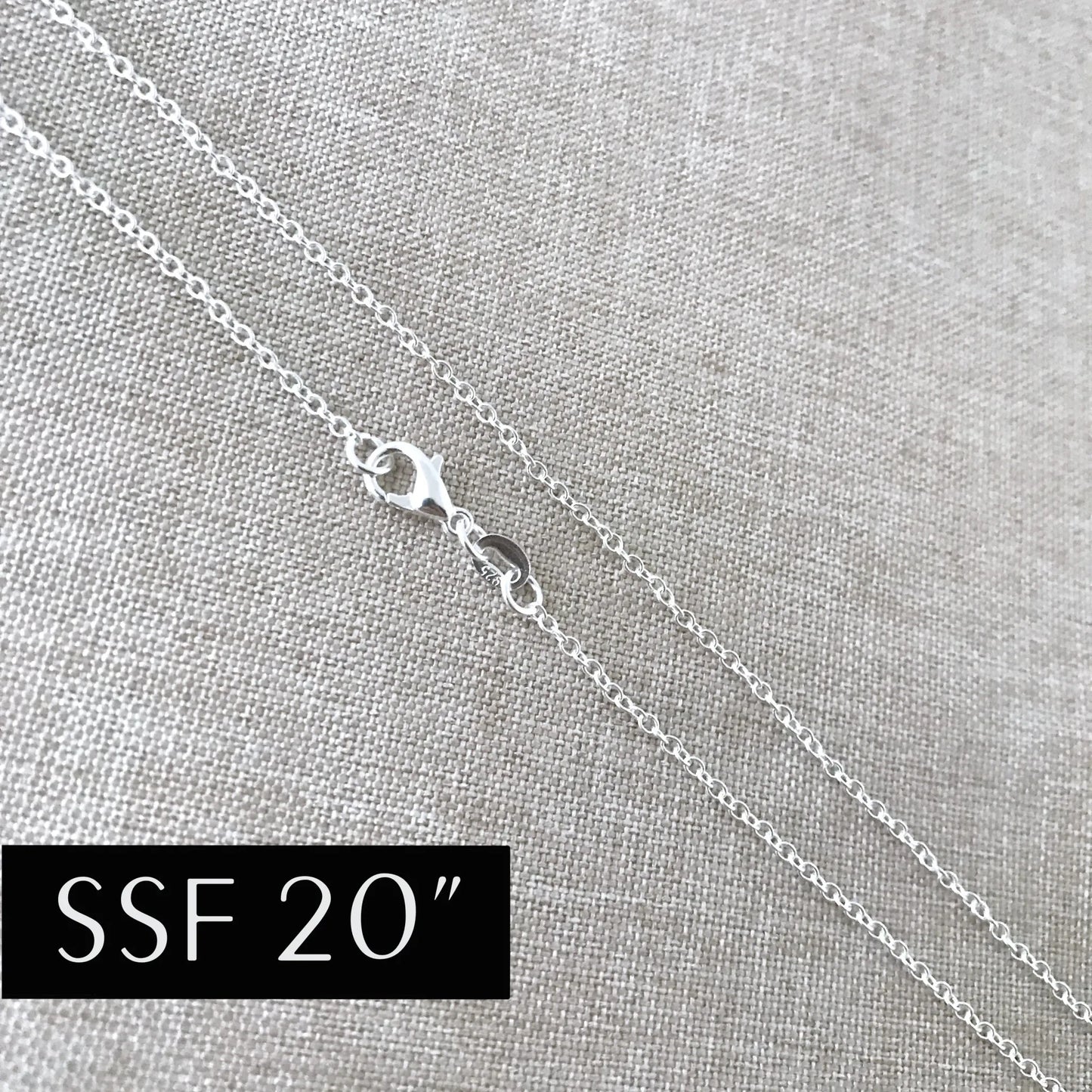 20" - 925 Sterling Silver Filled Necklace Chain - Dainty Fine - 20" - 20 Inch - Lobster Claw Clasp - .925 Stamped - Cable Chain