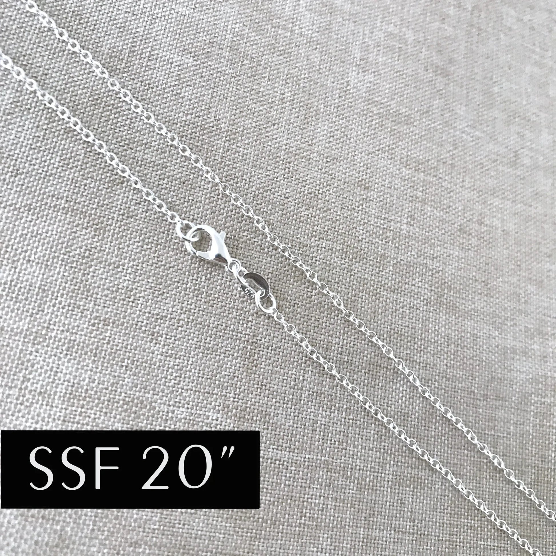 20" - 925 Sterling Silver Filled Necklace Chain - Dainty Fine - 20" - 20 Inch - Lobster Claw Clasp - .925 Stamped - Cable Chain