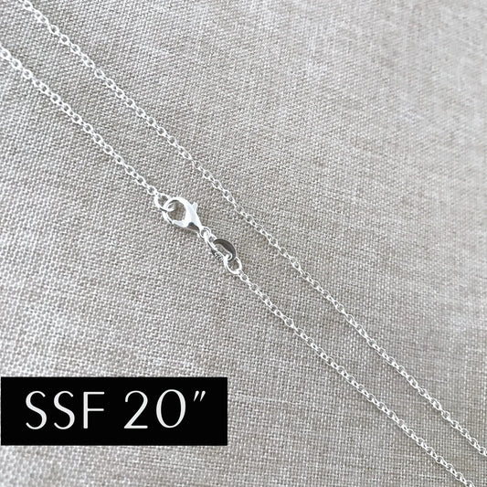 20" - 925 Sterling Silver Filled Necklace Chain - Dainty Fine - 20" - 20 Inch - Lobster Claw Clasp - .925 Stamped - Cable Chain