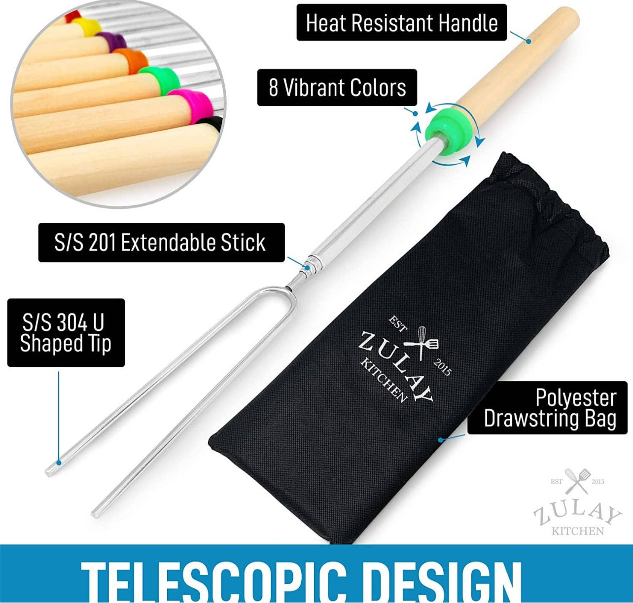 Long Marshmallow Roasting Sticks Extendable 32 in