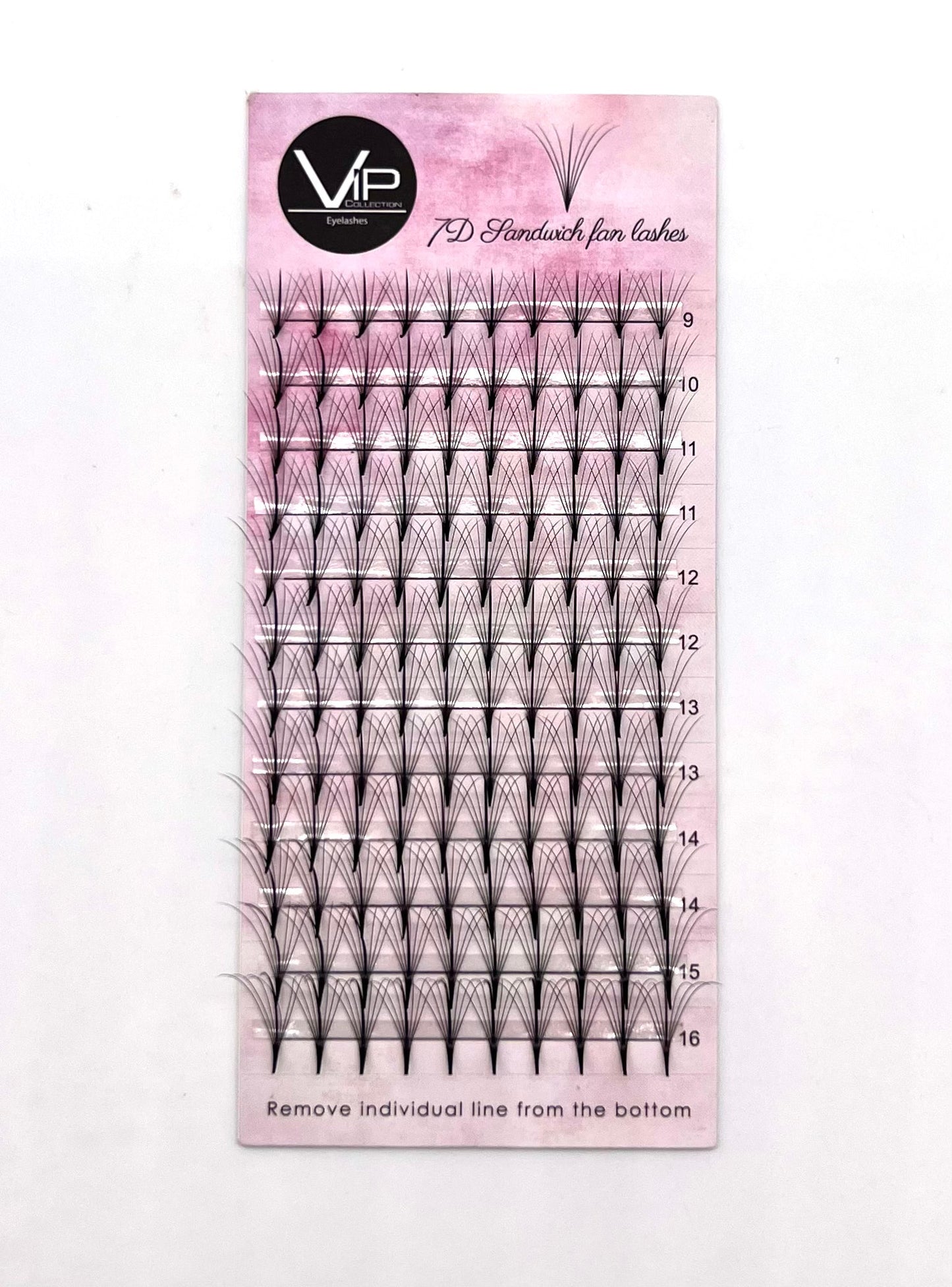 VIP 7D Sandwich Fan Lashes 0.05 12 lines C Mix - D Mix - Regular and Large Trays
