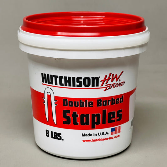 HW BRAND (Hutchinson Inc) Double Barbed Galvanized Fence Staples 1-1/2" 8 lb (New)