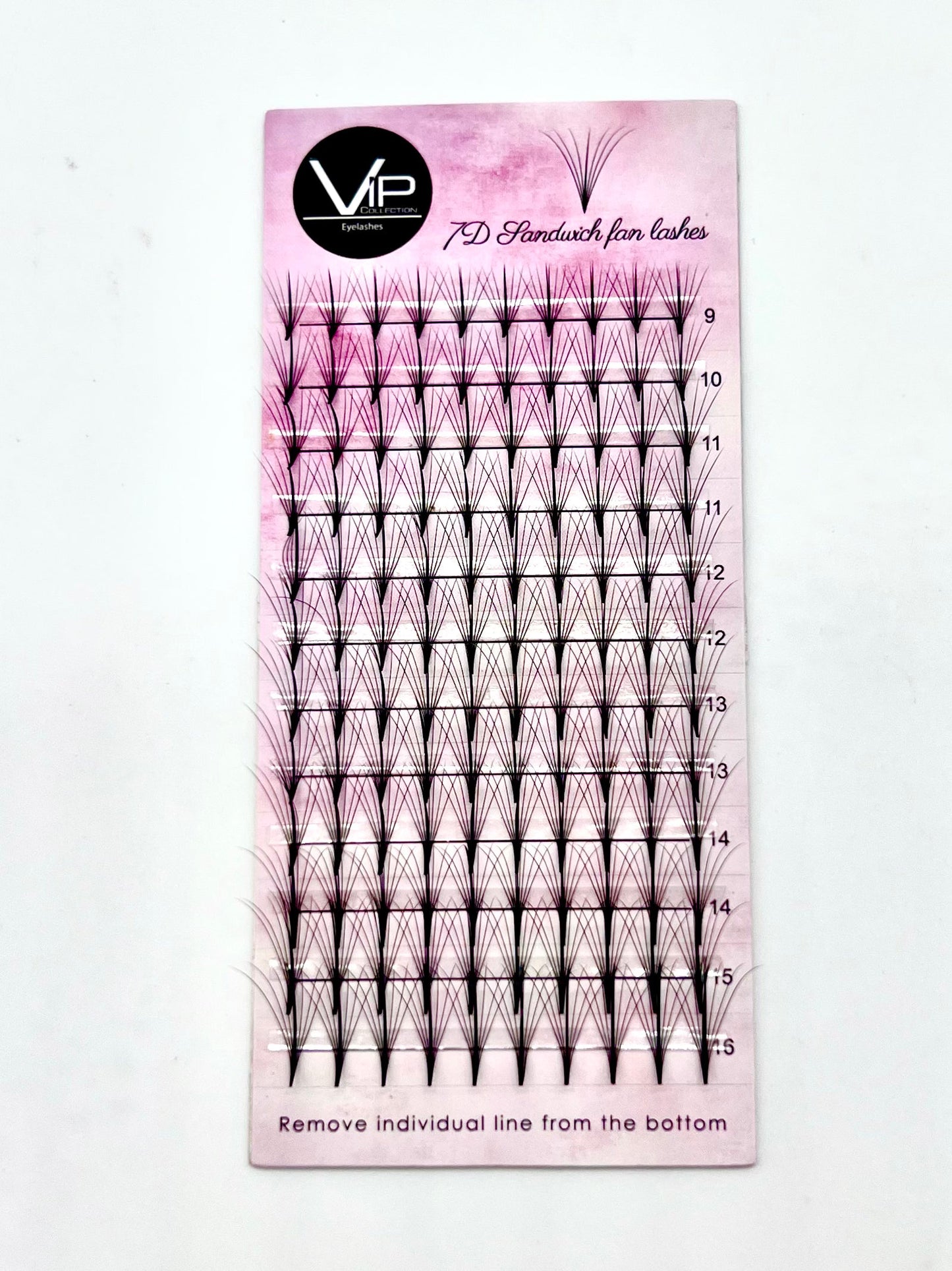 VIP 7D Sandwich Fan Lashes 0.05 12 lines C Mix - D Mix - Regular and Large Trays