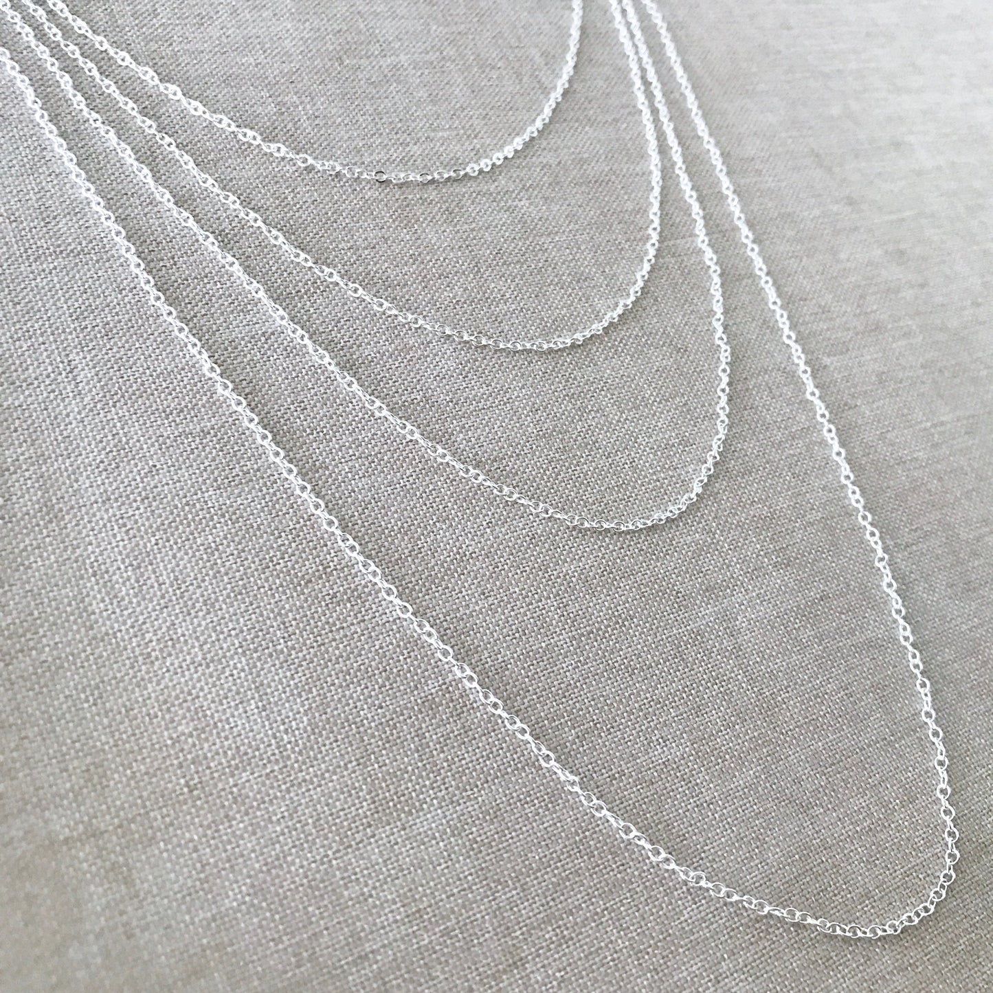 20" - 925 Sterling Silver Filled Necklace Chain - Dainty Fine - 20" - 20 Inch - Lobster Claw Clasp - .925 Stamped - Cable Chain