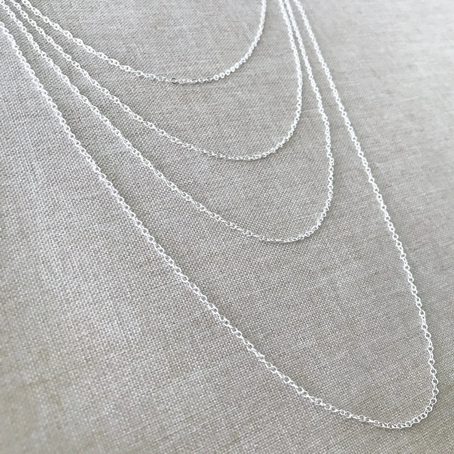 20" - 925 Sterling Silver Filled Necklace Chain - Dainty Fine - 20" - 20 Inch - Lobster Claw Clasp - .925 Stamped - Cable Chain