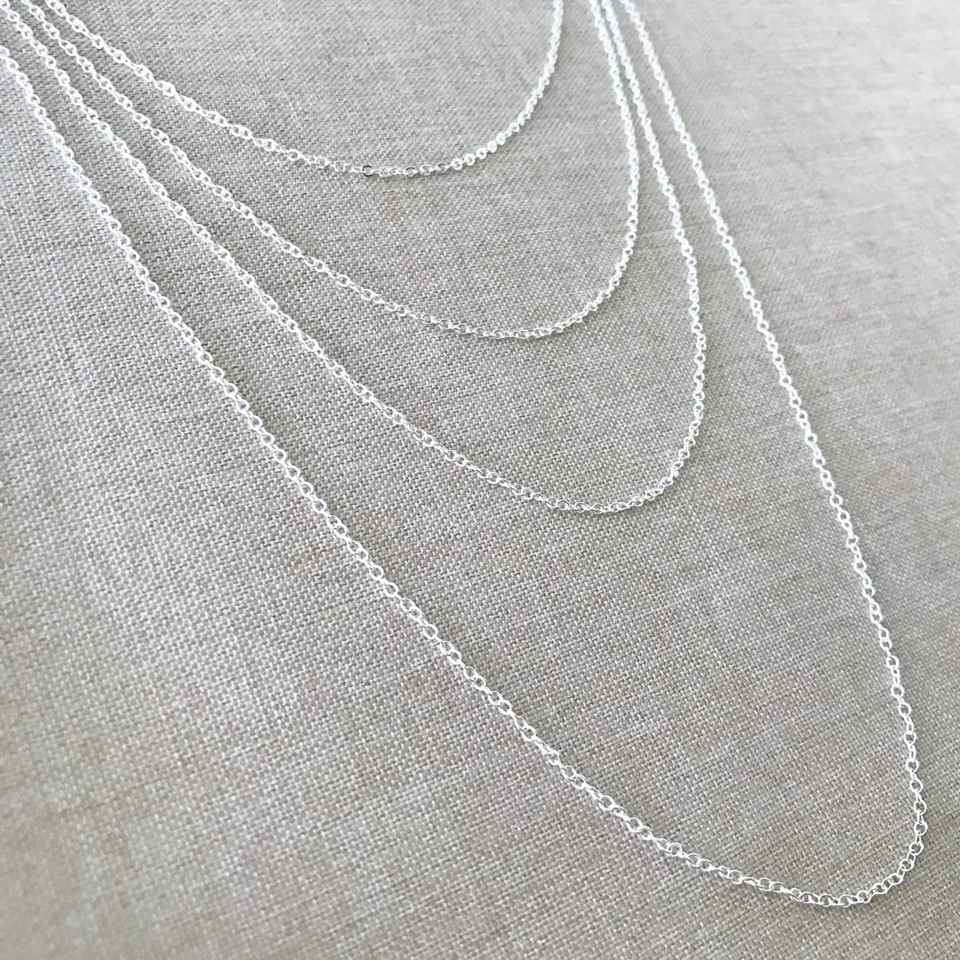 20" - 925 Sterling Silver Filled Necklace Chain - Dainty Fine - 20" - 20 Inch - Lobster Claw Clasp - .925 Stamped - Cable Chain