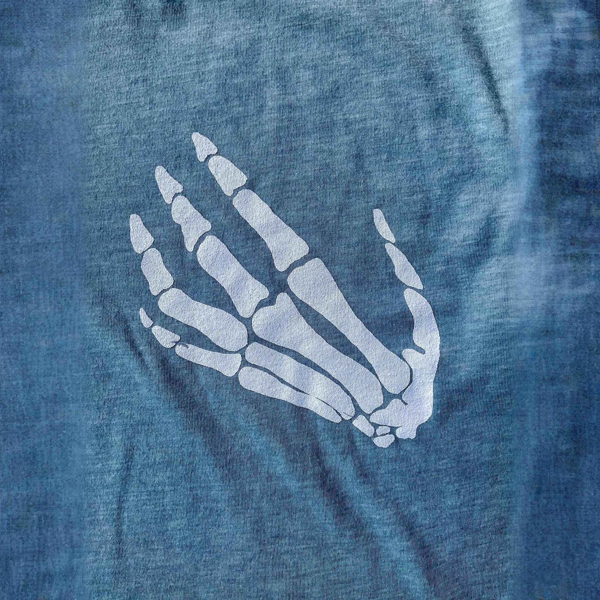 Skeleton Hands Crop Top - Blue