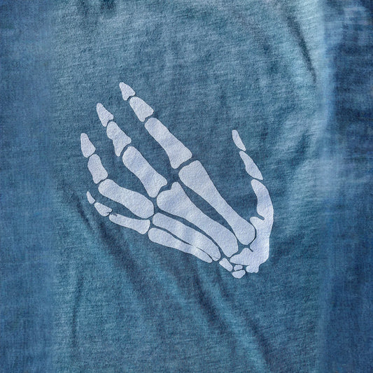 Skeleton Hands Crop Top - Blue