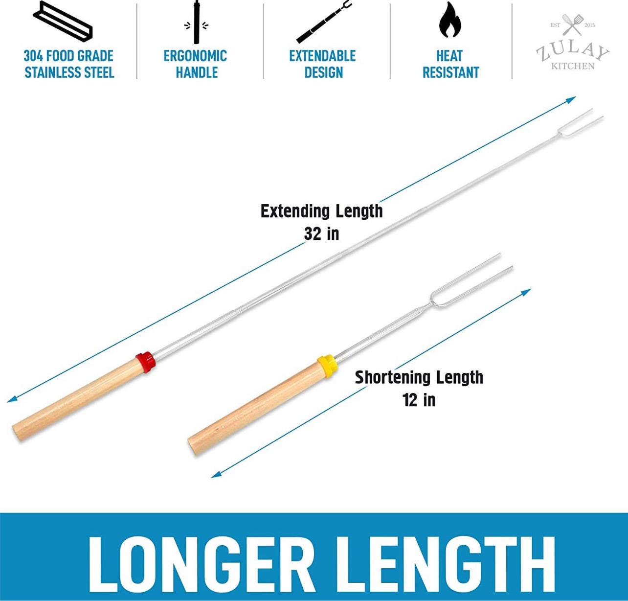 Long Marshmallow Roasting Sticks Extendable 32 in