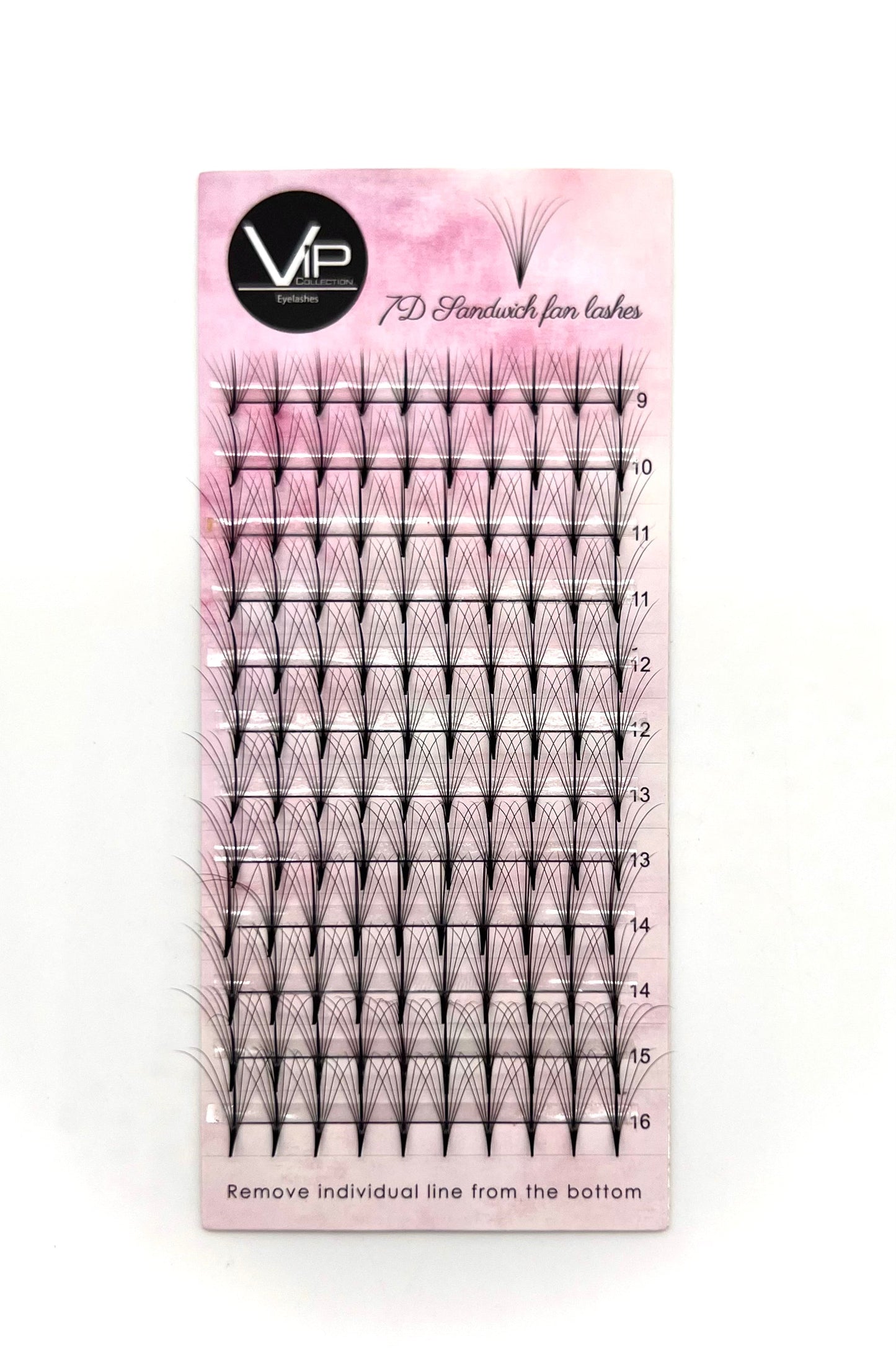 VIP 7D Sandwich Fan Lashes 0.05 12 lines C Mix - D Mix - Regular and Large Trays
