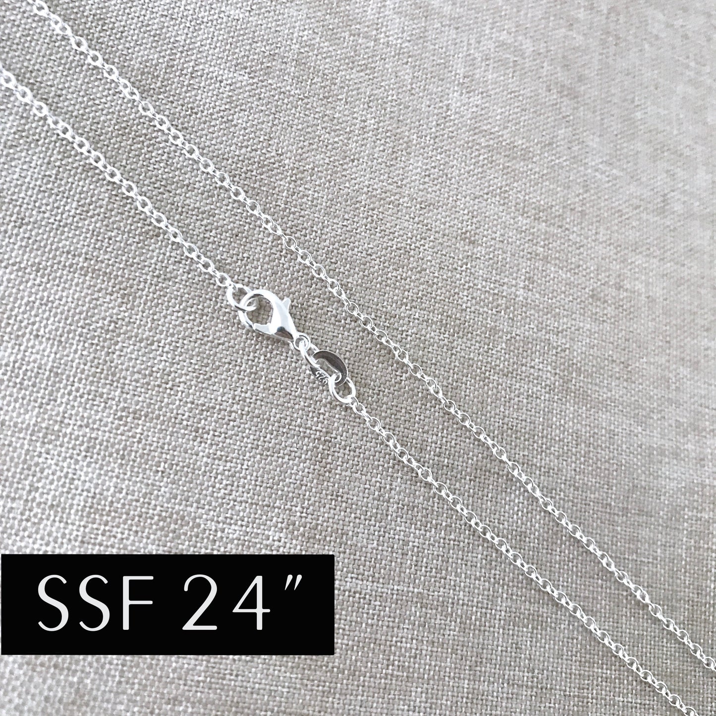 24" - 925 Sterling Silver Filled Necklace Chain - Dainty Fine - 24" - 24 Inch - Lobster Claw Clasp - .925 Stamped - Cable Chain