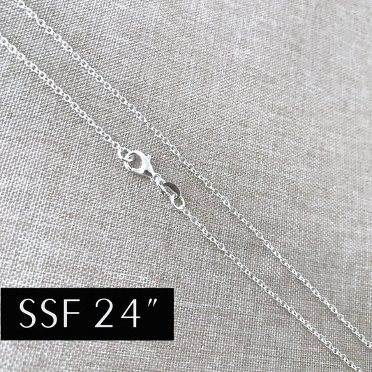 24" - 925 Sterling Silver Filled Necklace Chain - Dainty Fine - 24" - 24 Inch - Lobster Claw Clasp - .925 Stamped - Cable Chain