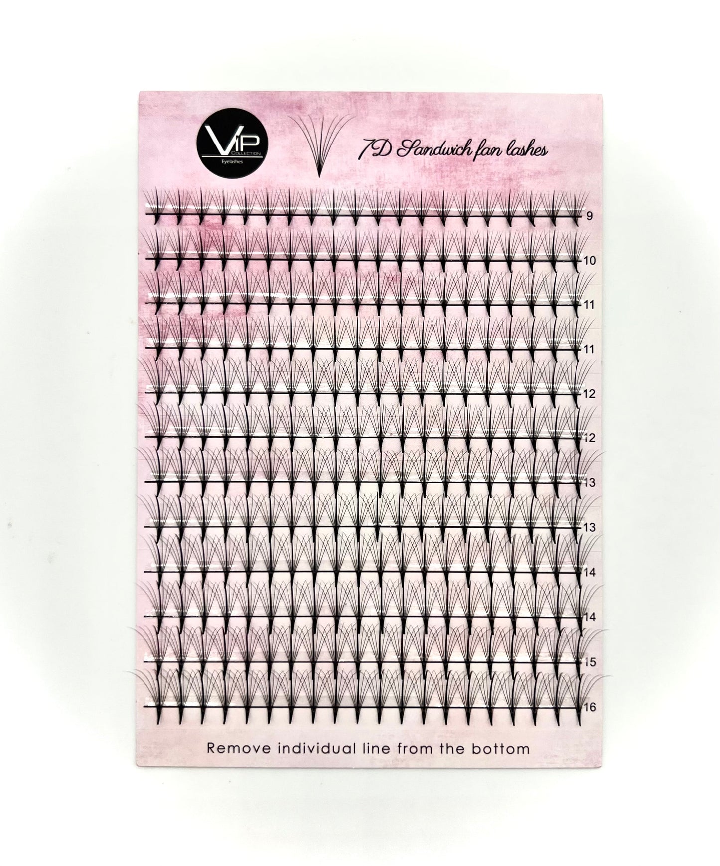 VIP 7D Sandwich Fan Lashes 0.05 12 lines C Mix - D Mix - Regular and Large Trays