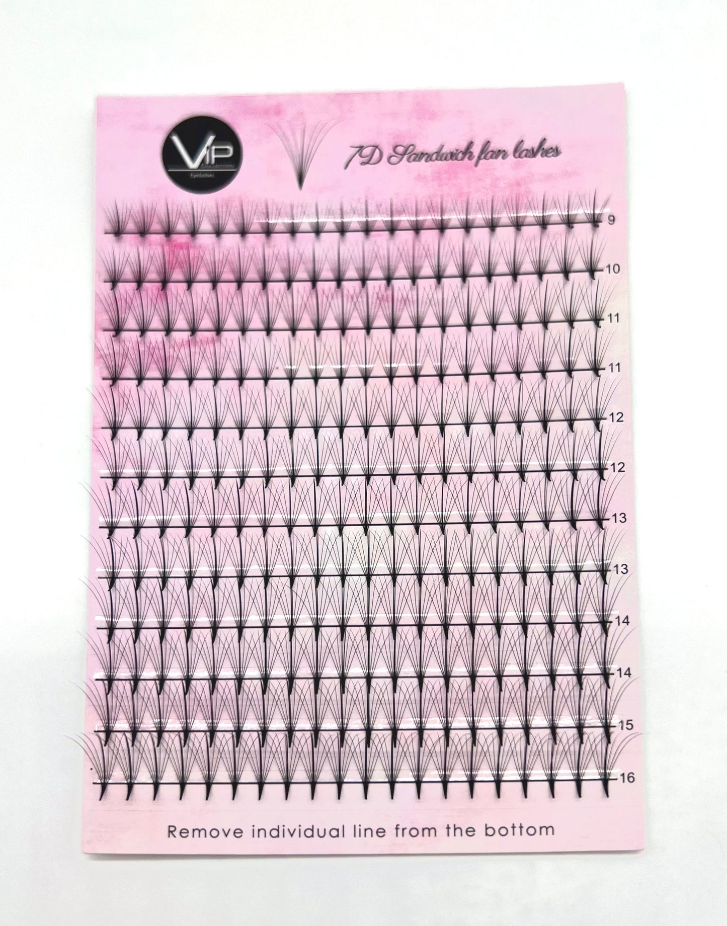 VIP 7D Sandwich Fan Lashes 0.05 12 lines C Mix - D Mix - Regular and Large Trays