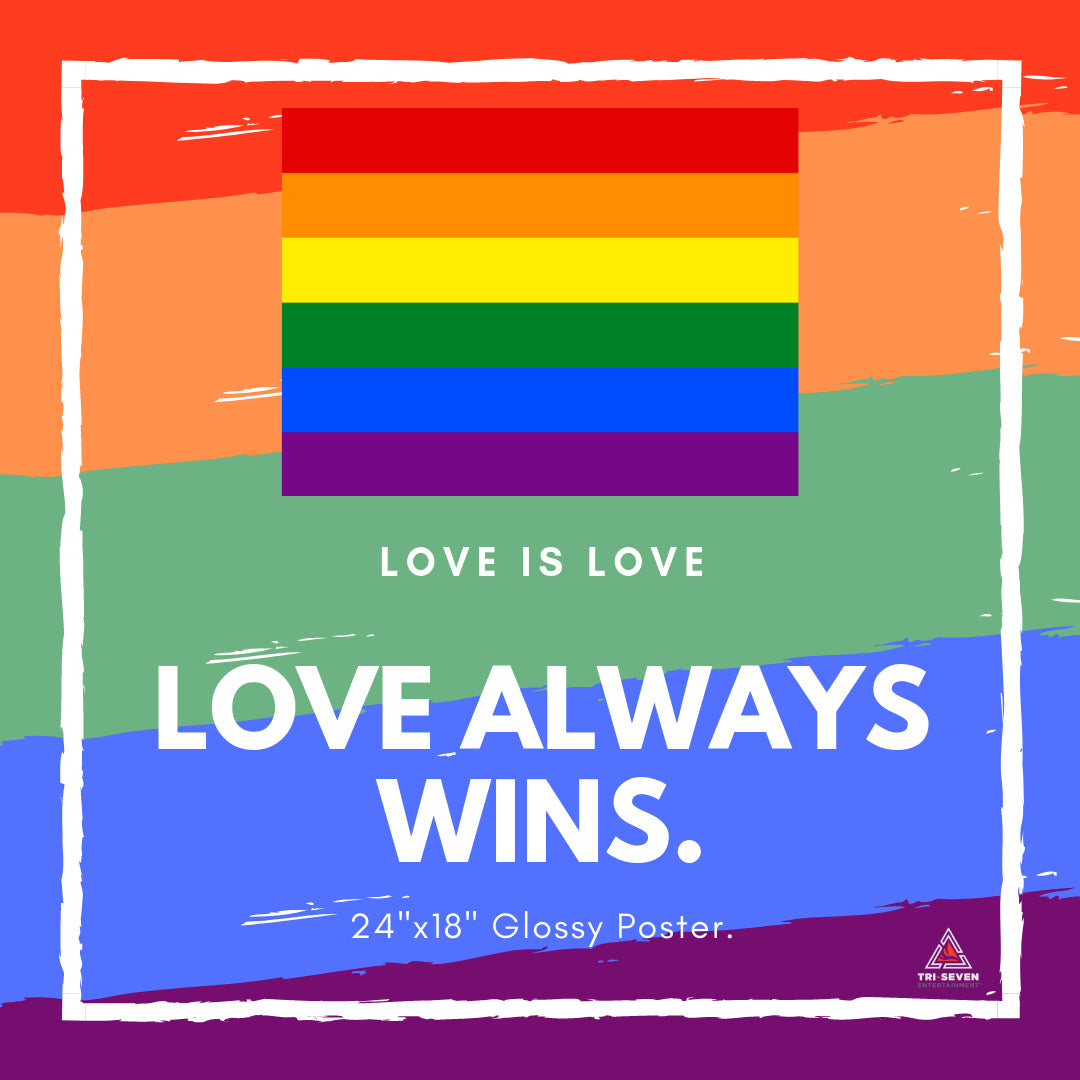 LGBTQ Poster Rainbow Pride Colors Glossy Wall Art Print (24"x18")