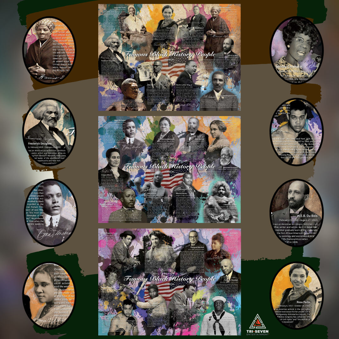 Famous Black History People Poster Series 1-3 (Bundle)