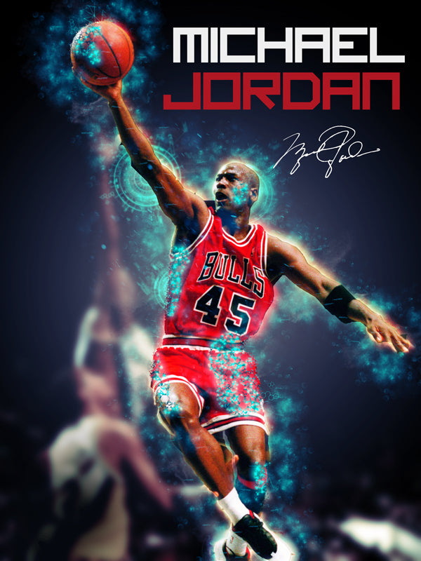 Michael Jordan Poster Chicago Bulls Art Print (18"x24")