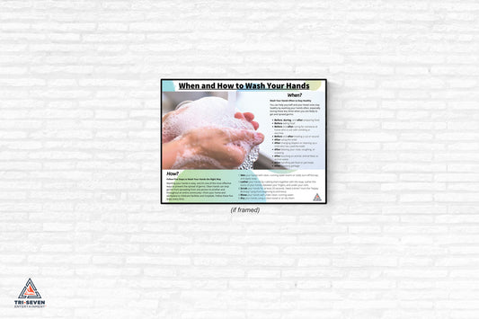 Coronavirus Poster When and How to Wash Your Hands CDC Prevention Wall Print (24"x18")