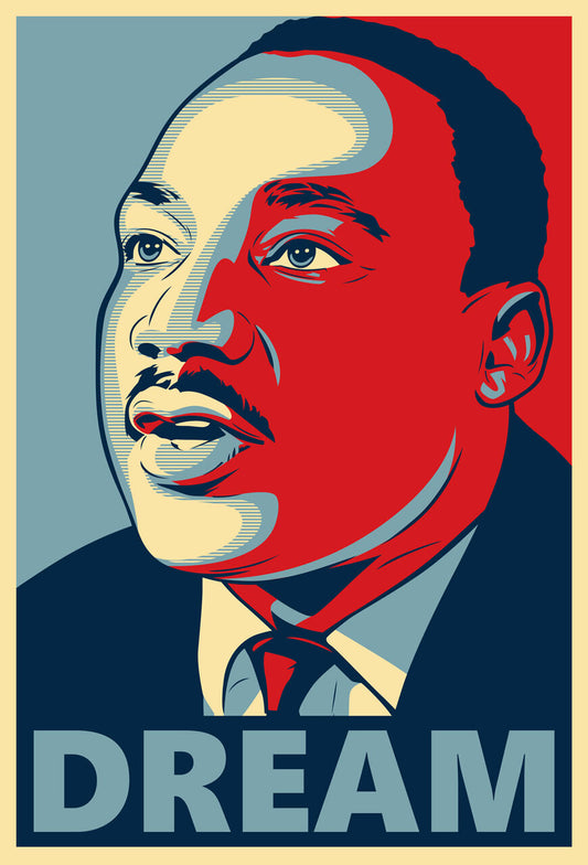 Martin Luther King Jr Poster Dream Decor Black History Wall Art (11"x17")