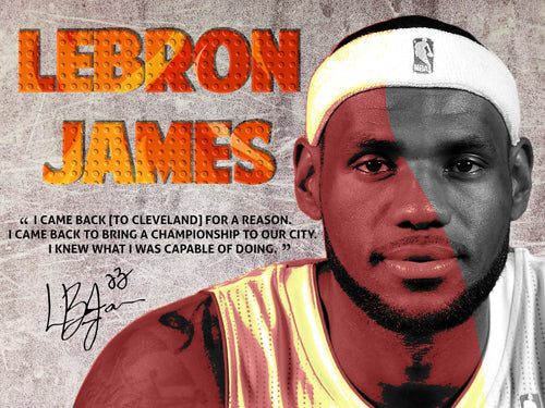 LeBron James Poster Back to Cavs Quote Art Print (24"x18")