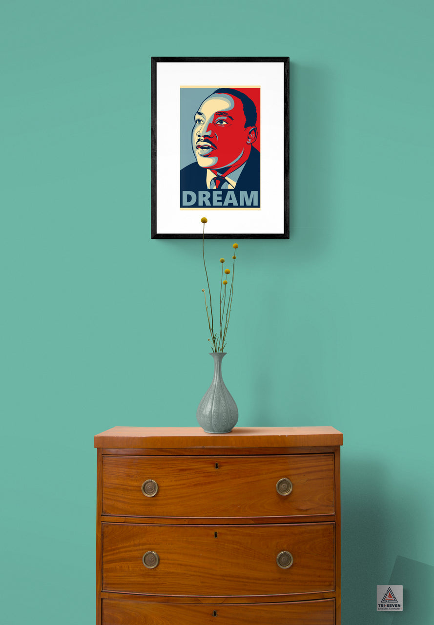 Martin Luther King Jr Poster Dream Decor Black History Wall Art (11"x17")