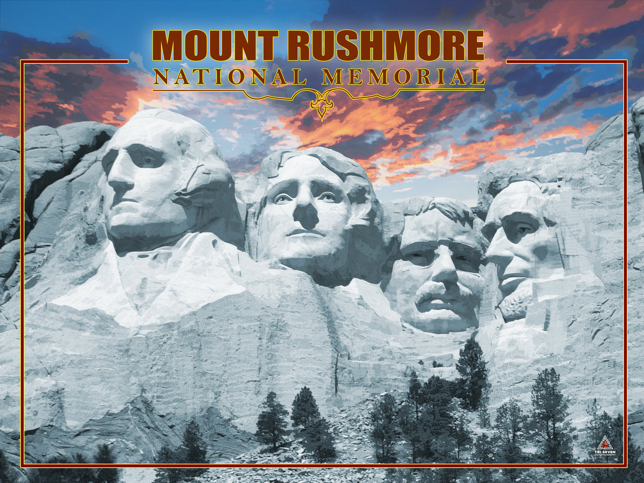 Mount Rushmore Poster National Memorial Wall Art Print (24"x18")