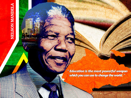 Nelson Mandela Poster Education is Powerful Weapon Art Print (24"x18")