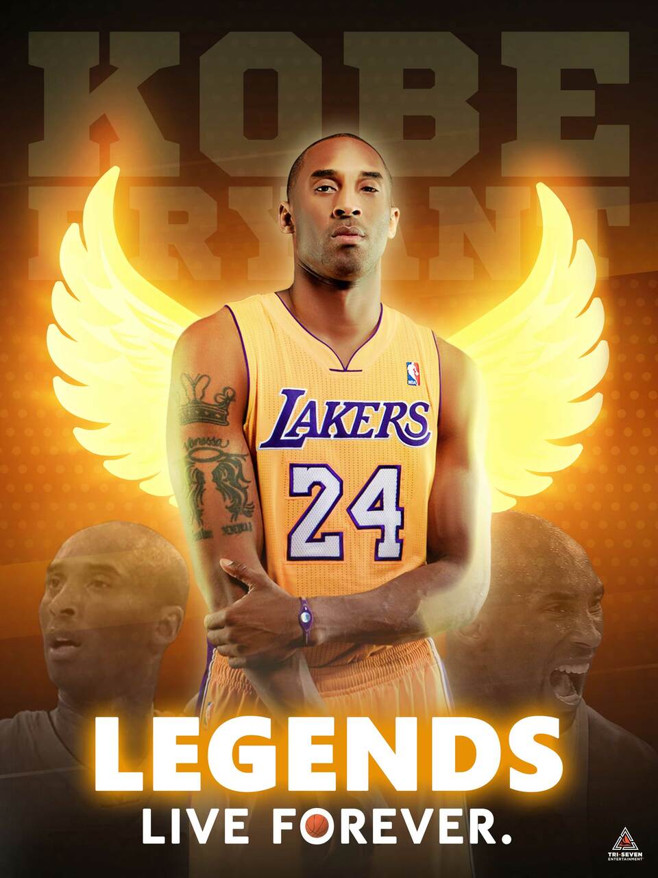 Kobe Bryant Poster Legends Live Forever Wall Art Print (18"x24")