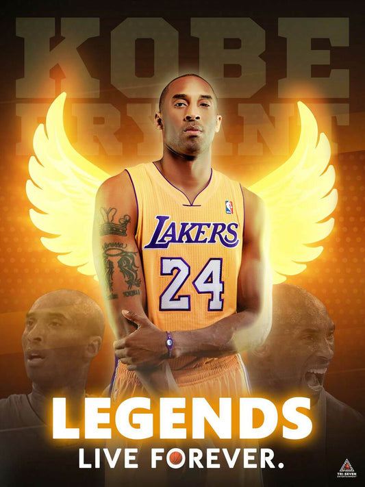Kobe Bryant Poster Legends Live Forever Wall Art Print (18"x24")