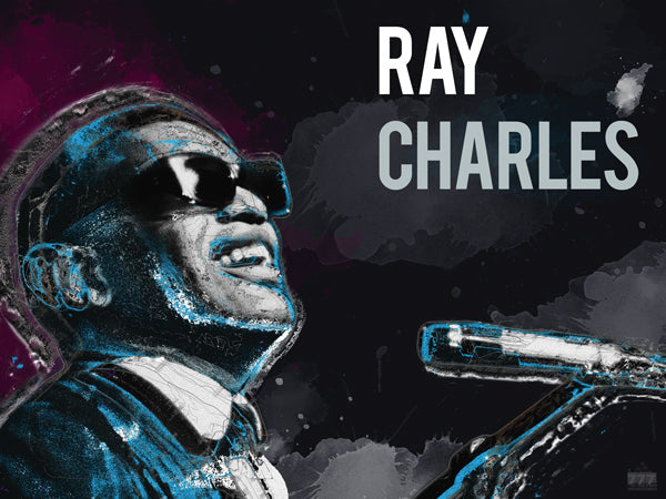 Ray Charles Poster Music Art Print (24"x18")