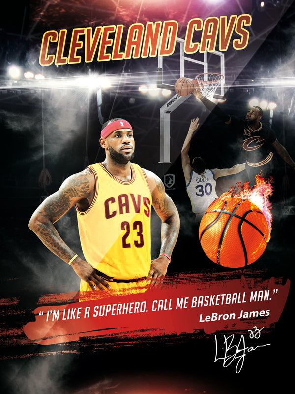 LeBron James Poster I'm Like A Superhero Basketball Man Cavs Art Print (18"x24")